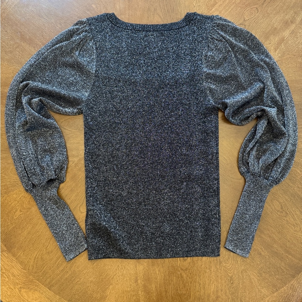 All Saints Black Shimmer Top - Picture 2 of 3